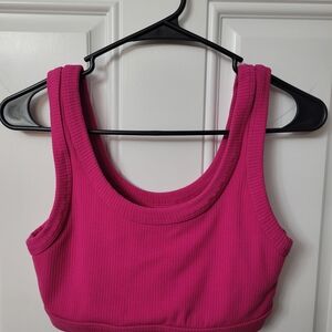 ALO Yoga Ribbed Cropped Tank - Hot Pink